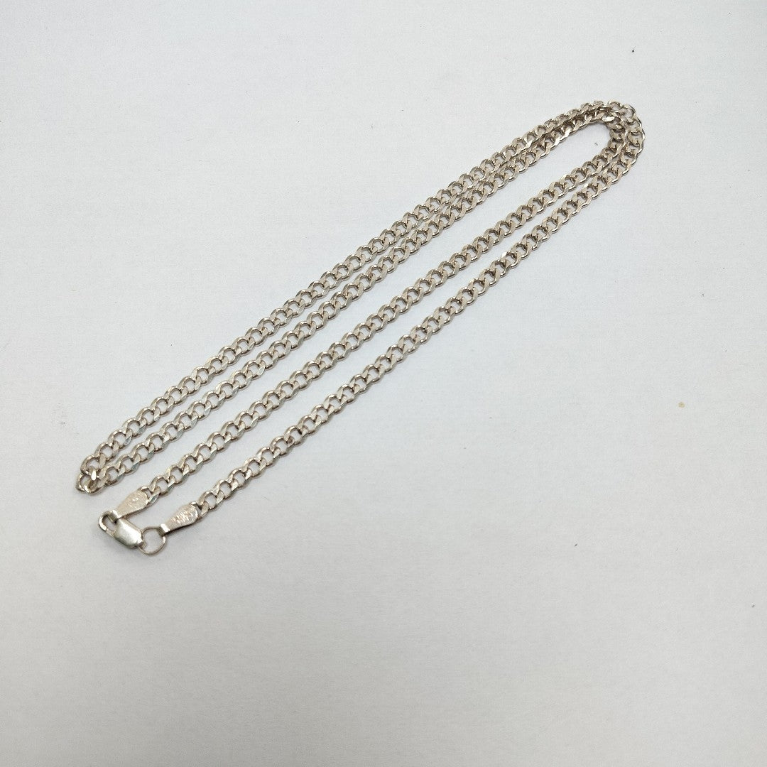 CADENA TEJIDO BARBADO PLATA .925 60 CM 14 GR (NUEVO)