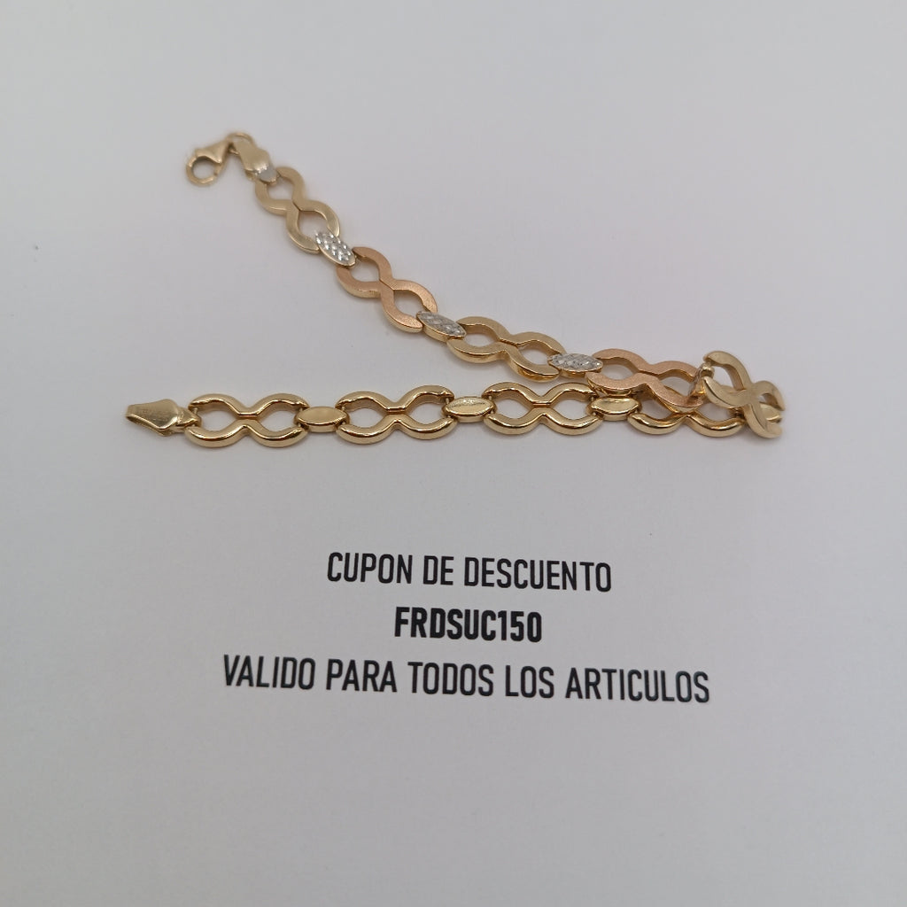 PULSERA ORO COMBINADO 14 K 7 GRMS (SEMINUEVO)