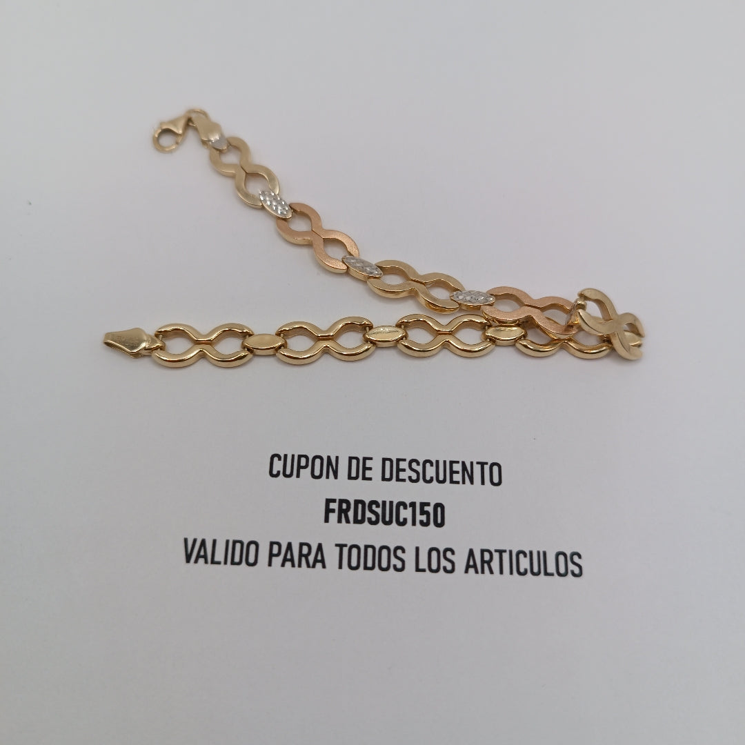 PULSERA ORO COMBINADO 14 K 7 GRMS (SEMINUEVO)