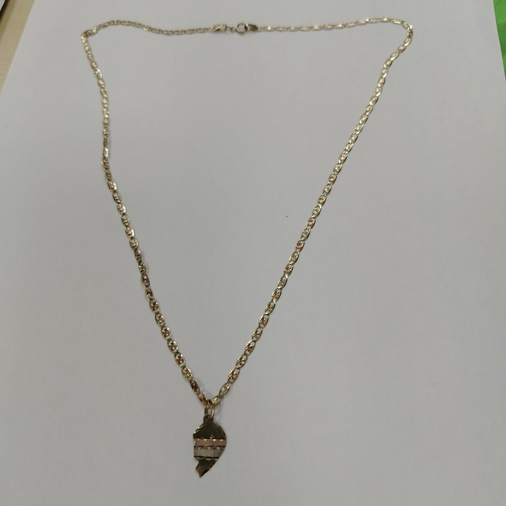 CADENA, DIJE ORO, ORO COMBINADO 10 K 4.8 GRMS (SEMINUEVO)