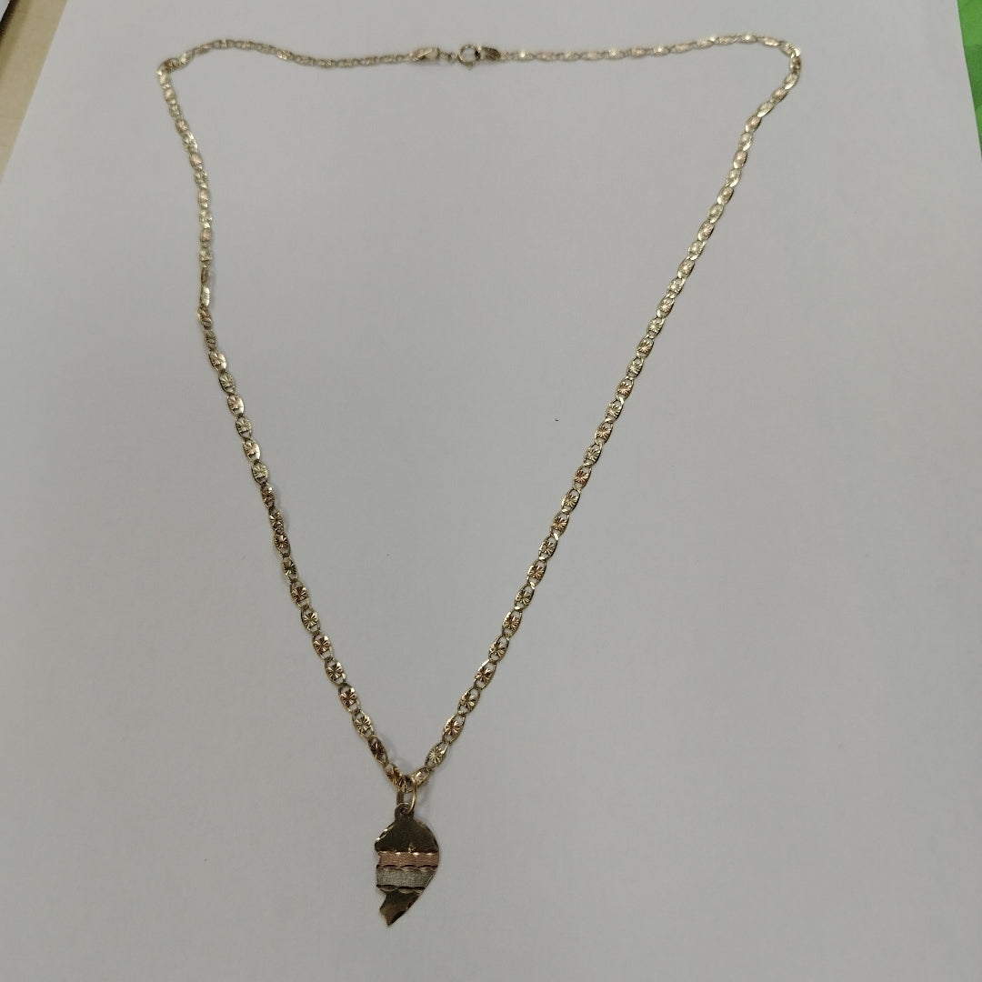 CADENA, DIJE ORO, ORO COMBINADO 10 K 4.8 GRMS (SEMINUEVO)