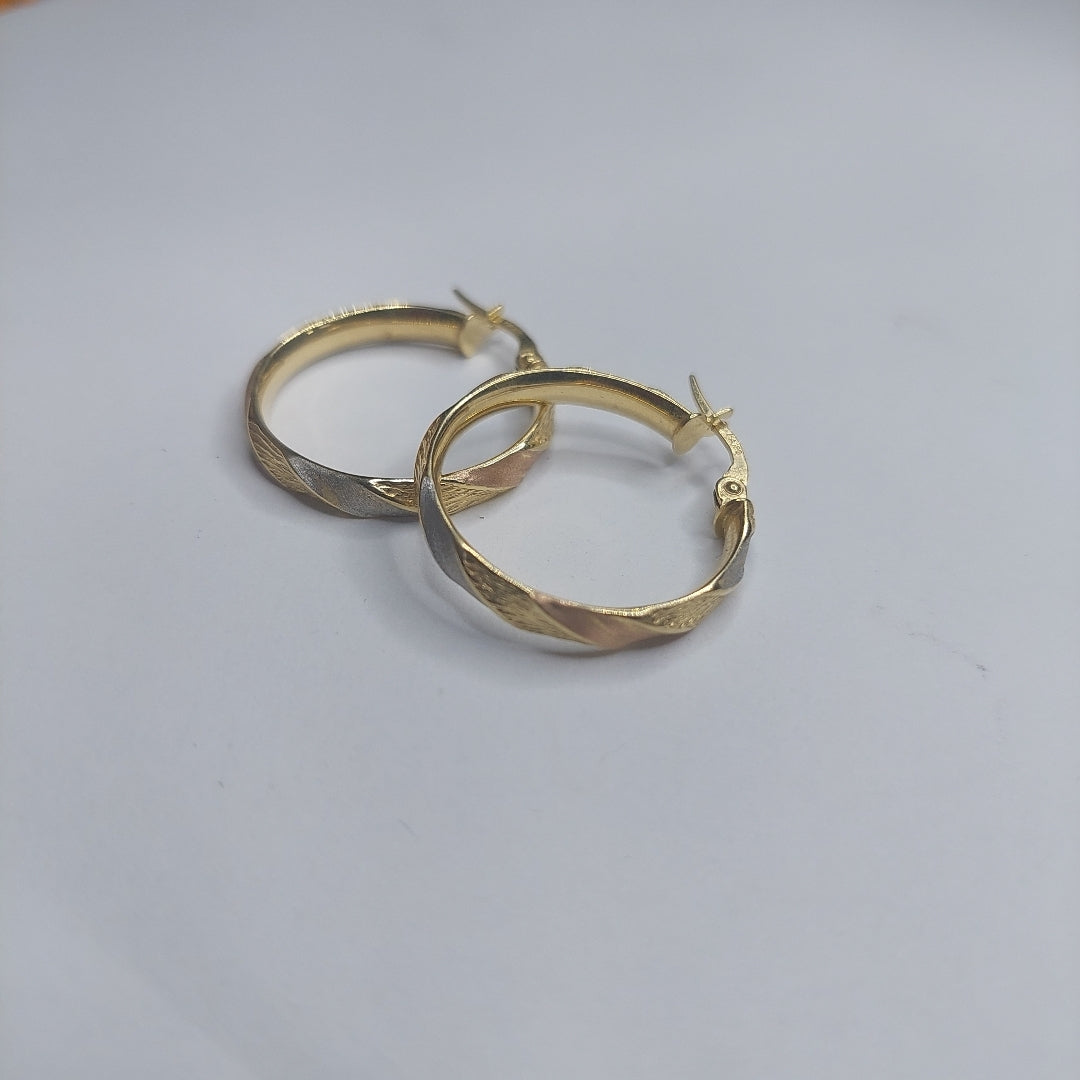 ARRACADAS PAR ORO, ORO COMBINADO 14 K 2 GRMS (SEMINUEVO)