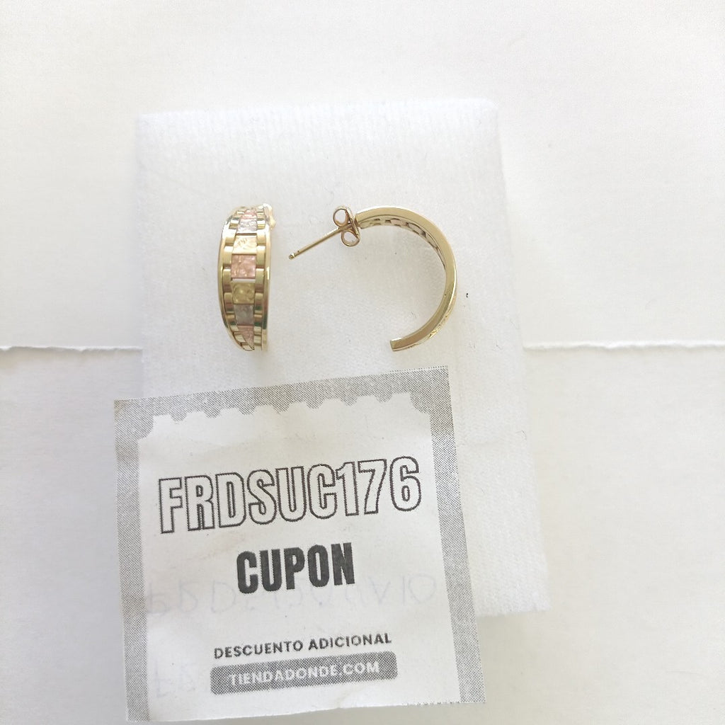 ARETES PAR ORO COMBINADO 14 K 5,10 GRMS (SEMINUEVO)