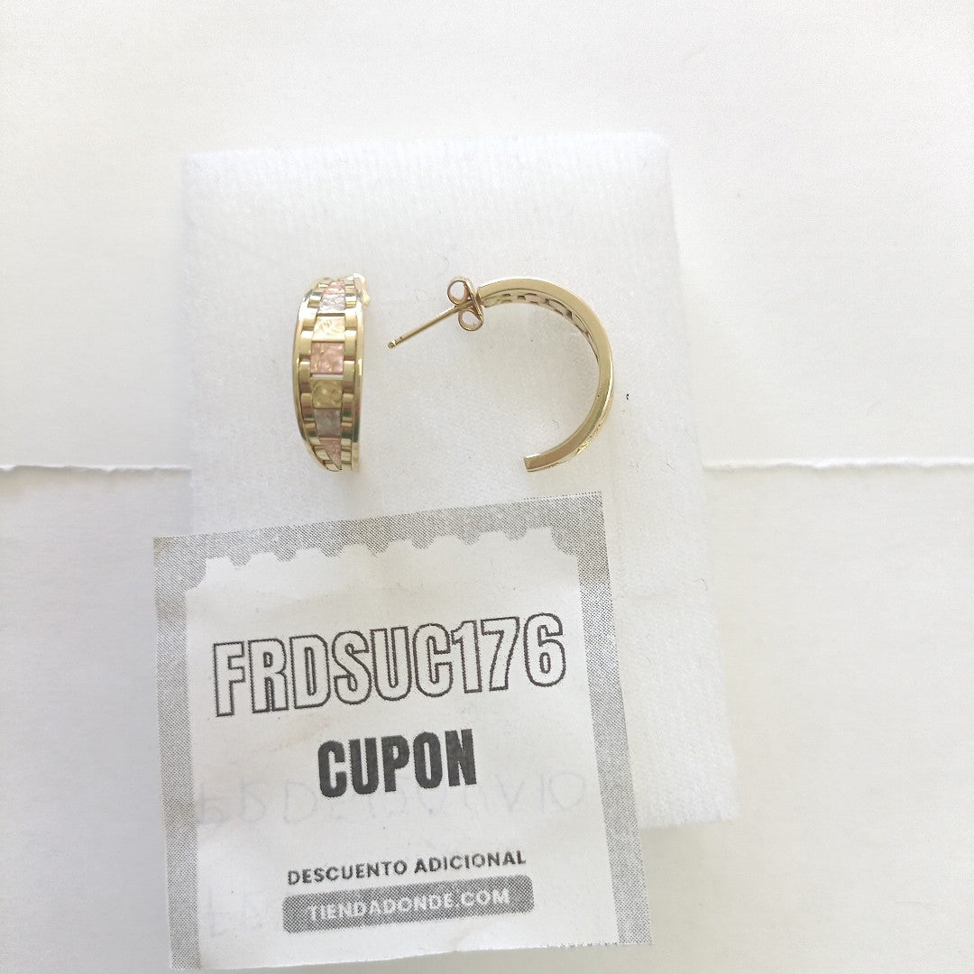 ARETES PAR ORO COMBINADO 14 K 5,10 GRMS (SEMINUEVO)