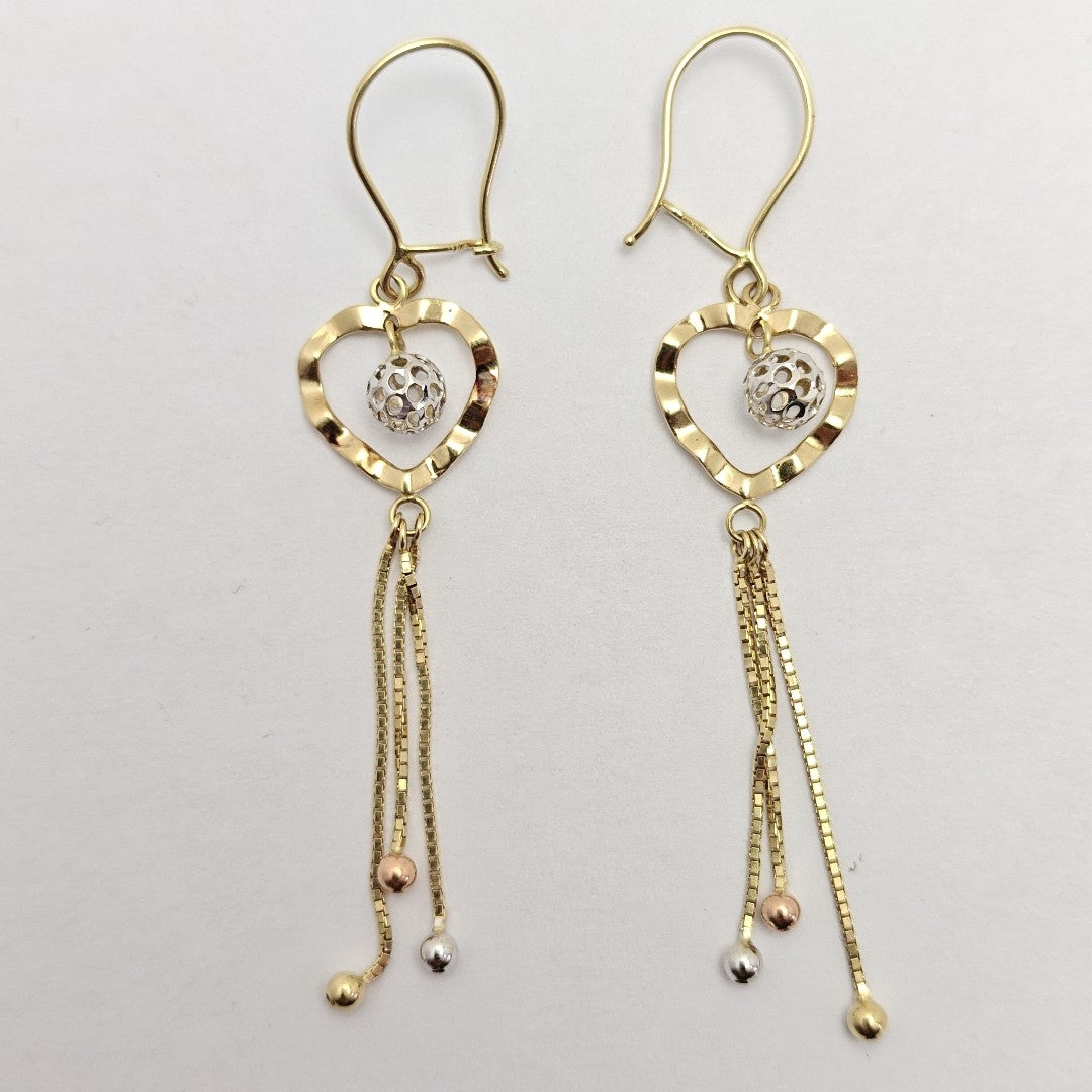 ARETES PAR ORO COMBINADO 14 K 2,50 GRMS (SEMINUEVO)