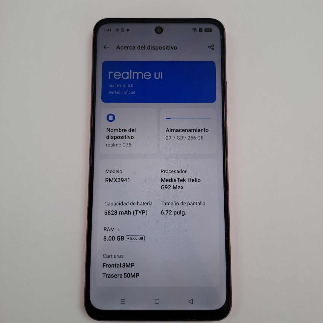 CELULAR REALME C75 RMX3941 (2025) 256 GB 8 GB RAM (SEMINUEVO)