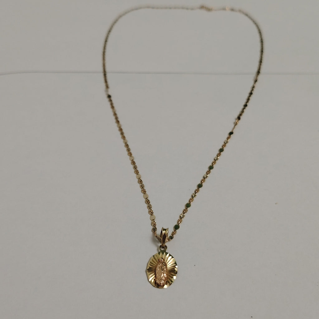 CADENA,MEDALLA RELIGIOSA ORO 10 K 2,70 GRMS (SEMINUEVO)