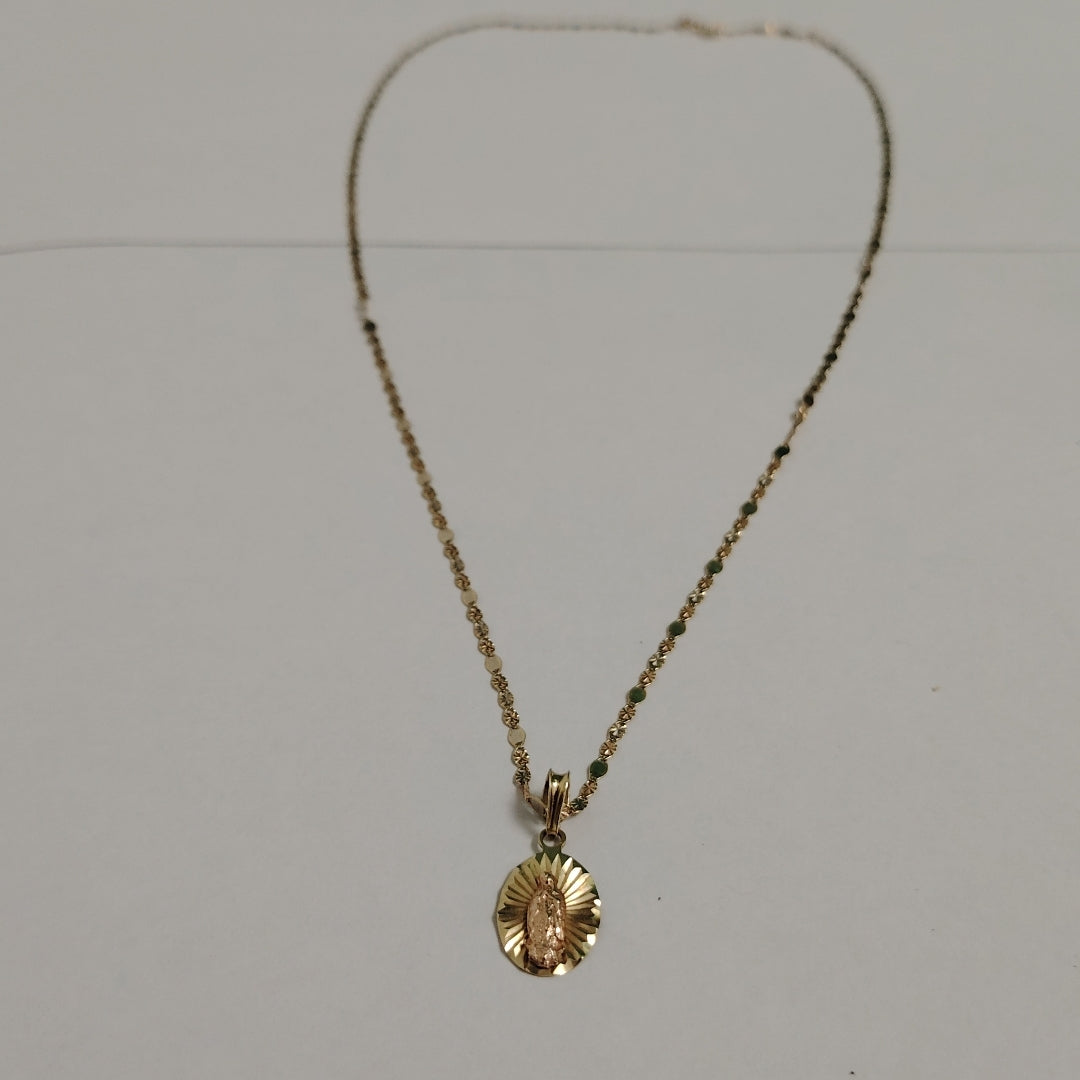 CADENA,MEDALLA RELIGIOSA ORO 10 K 2,70 GRMS (SEMINUEVO)