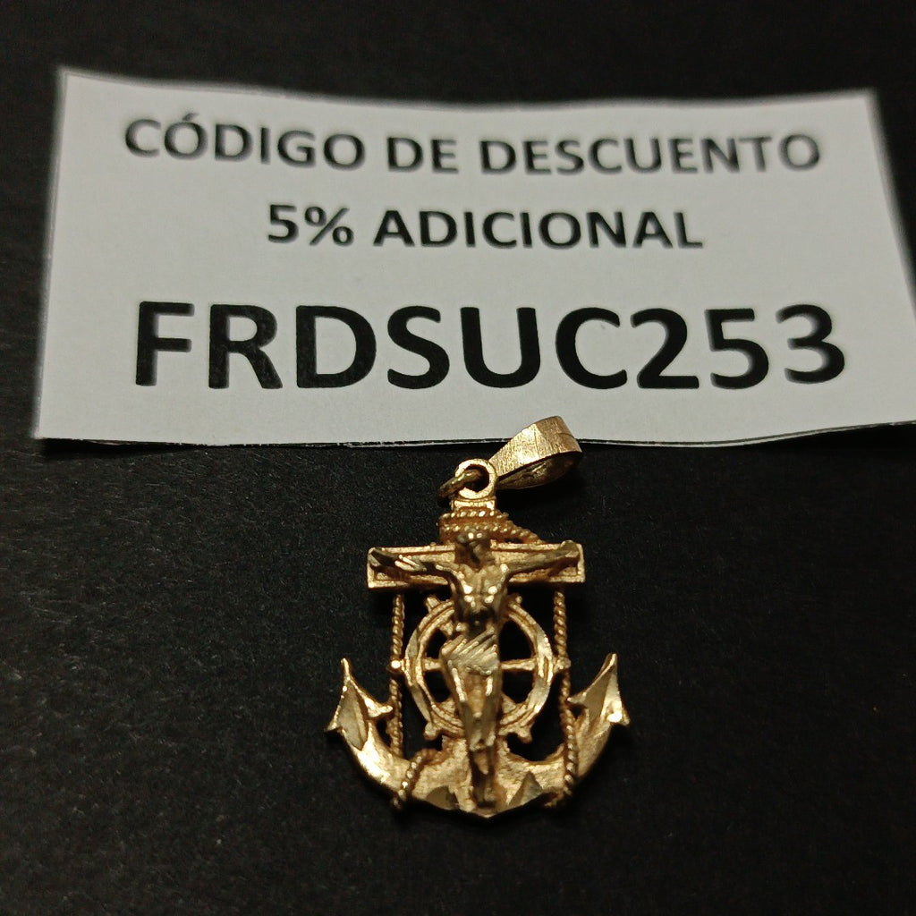 CRISTO EN ANCLA ORO 14 K 2,60 GRMS (SEMINUEVO)