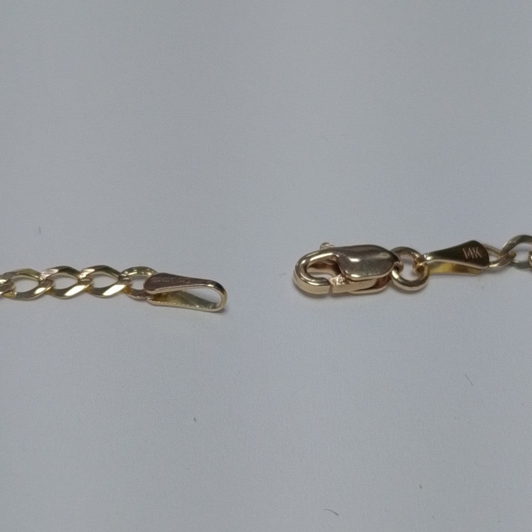 CADENAS TEJIDO BARBADA ORO 14K 60 CM 5.4 GR (NUEVO)