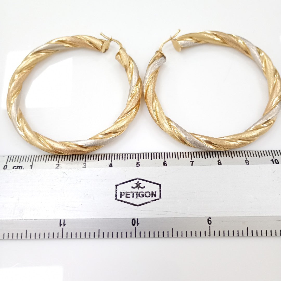 ARRACADAS PAR ORO COMBINADO 14 K 10,60 GRMS (SEMINUEVO)