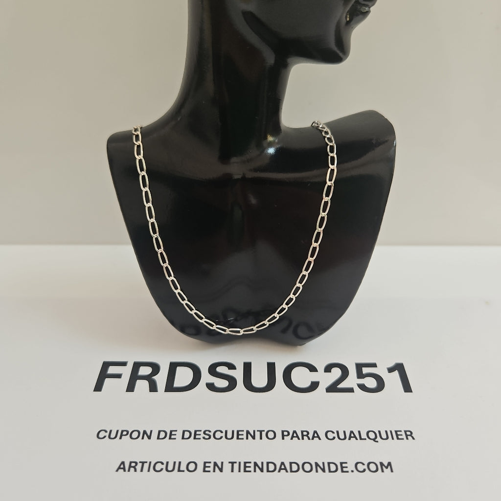 CADENA TEJIDO ESLABONES PLATA .925 50 CM 2.6 GR (NUEVO)