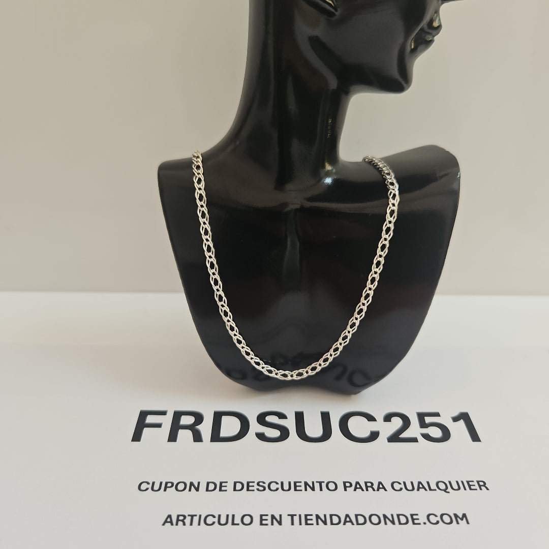 CADENA TEJIDO ESLABONES PLATA .925 50 CM 3.5 GR (NUEVO)