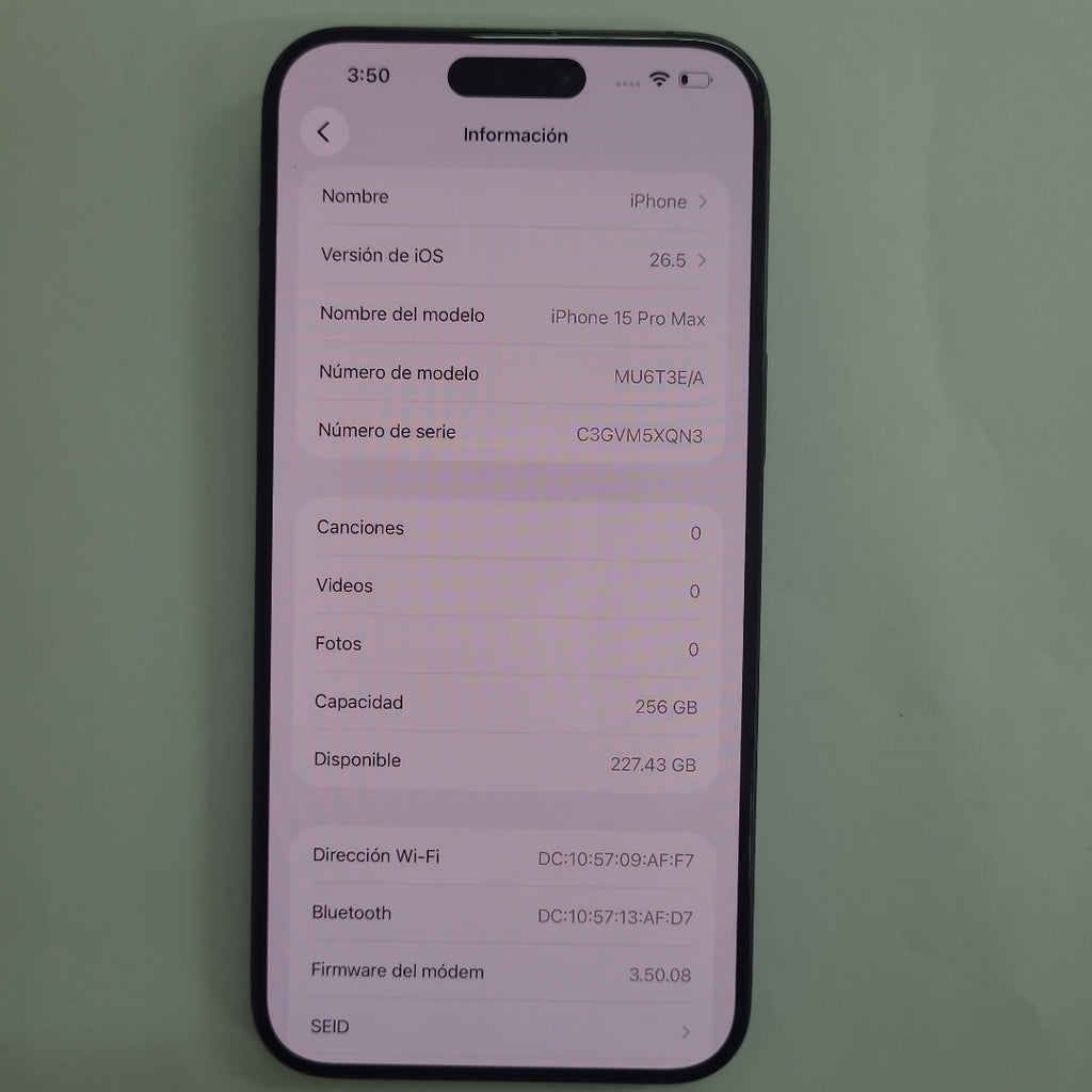 CELULAR APPLE IPHONE 15 PRO MAX A3105 (2023) 256 GB 8 GB RAM (SEMINUEVO)