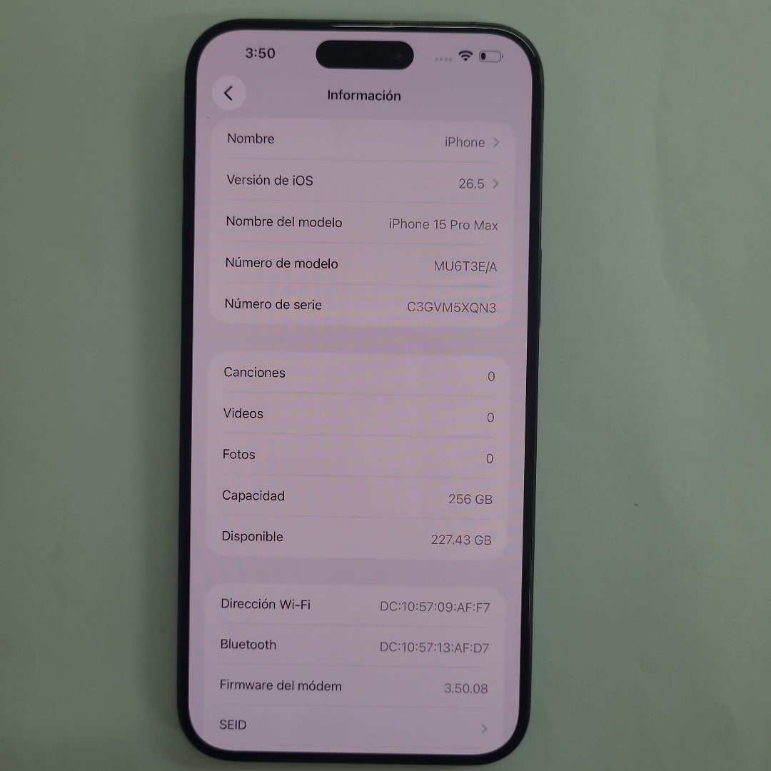 CELULAR APPLE IPHONE 15 PRO MAX A3105 (2023) 256 GB 8 GB RAM (SEMINUEVO)