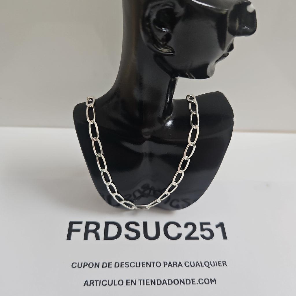 CADENA TEJIDO ESLABONES PLATA .925 60 CM 10.6 GR (NUEVO)