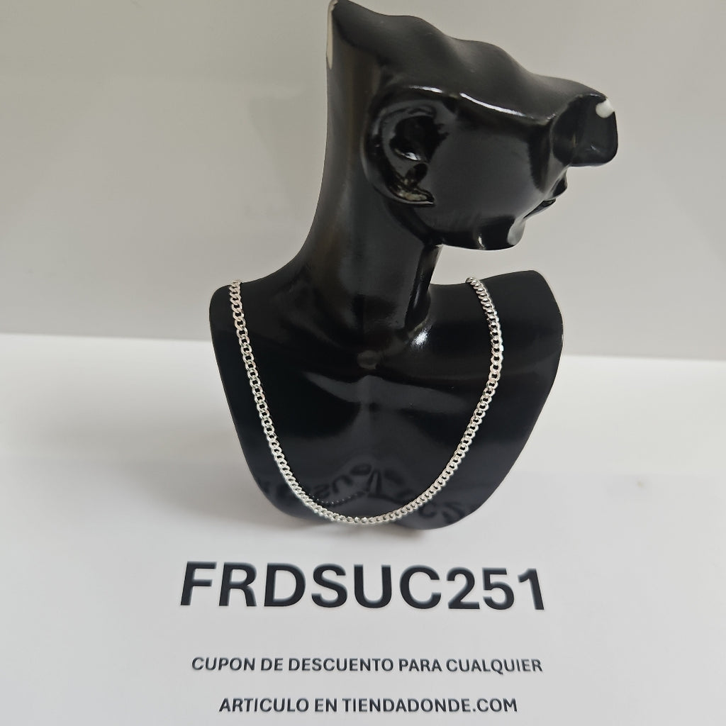 CADENA TEJIDO BARBADO PLATA .925 55 CM 5.4 GR (NUEVO)