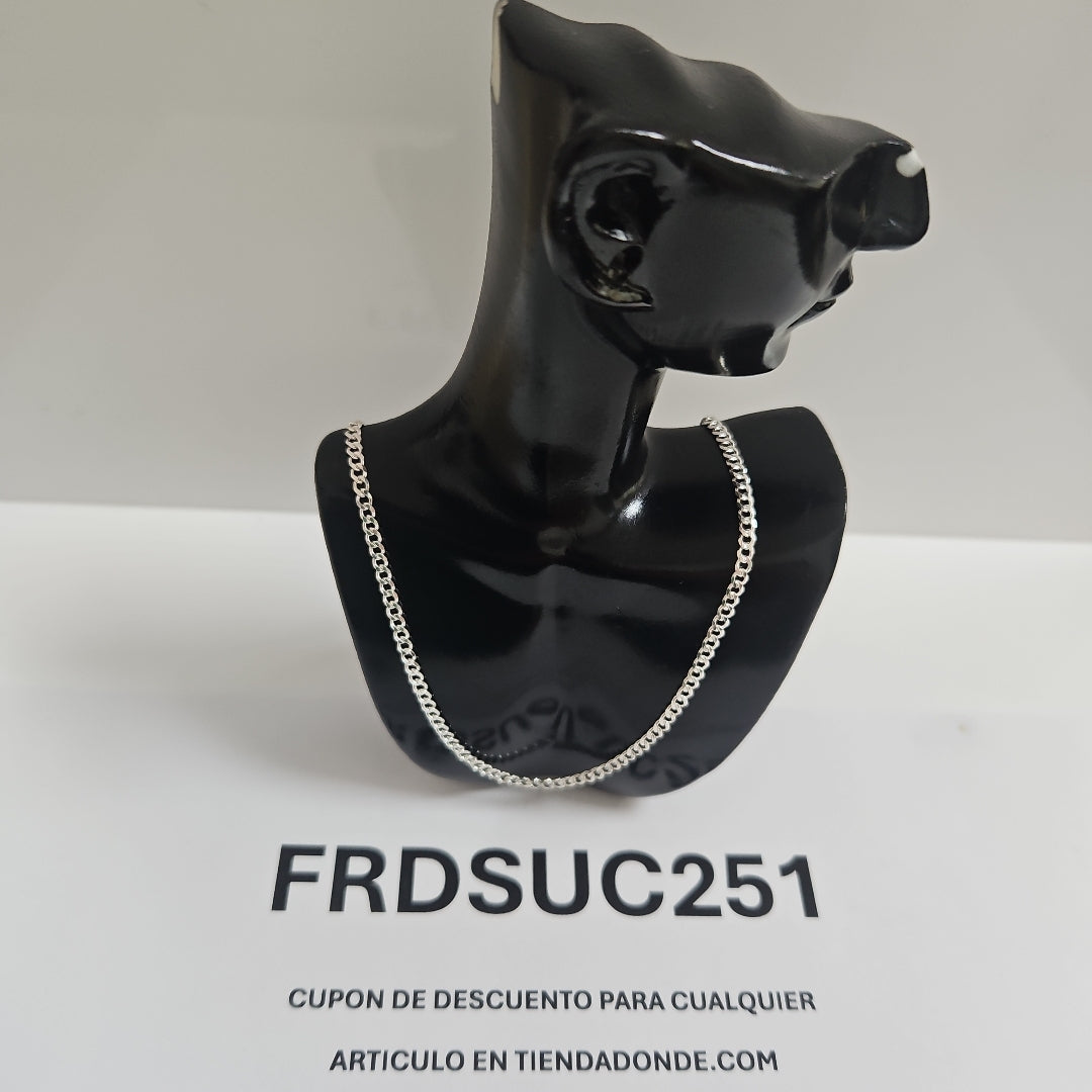 CADENA TEJIDO BARBADO PLATA .925 55 CM 5.4 GR (NUEVO)