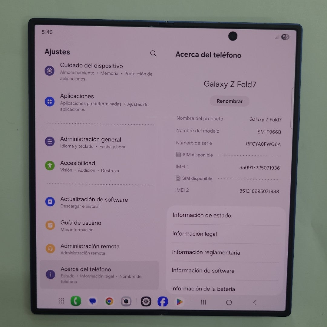 CELULAR SAMSUNG GALAXY Z FOLD7 SM-F966B (2025) 1 TB 16 GB RAM (SEMINUEVO)