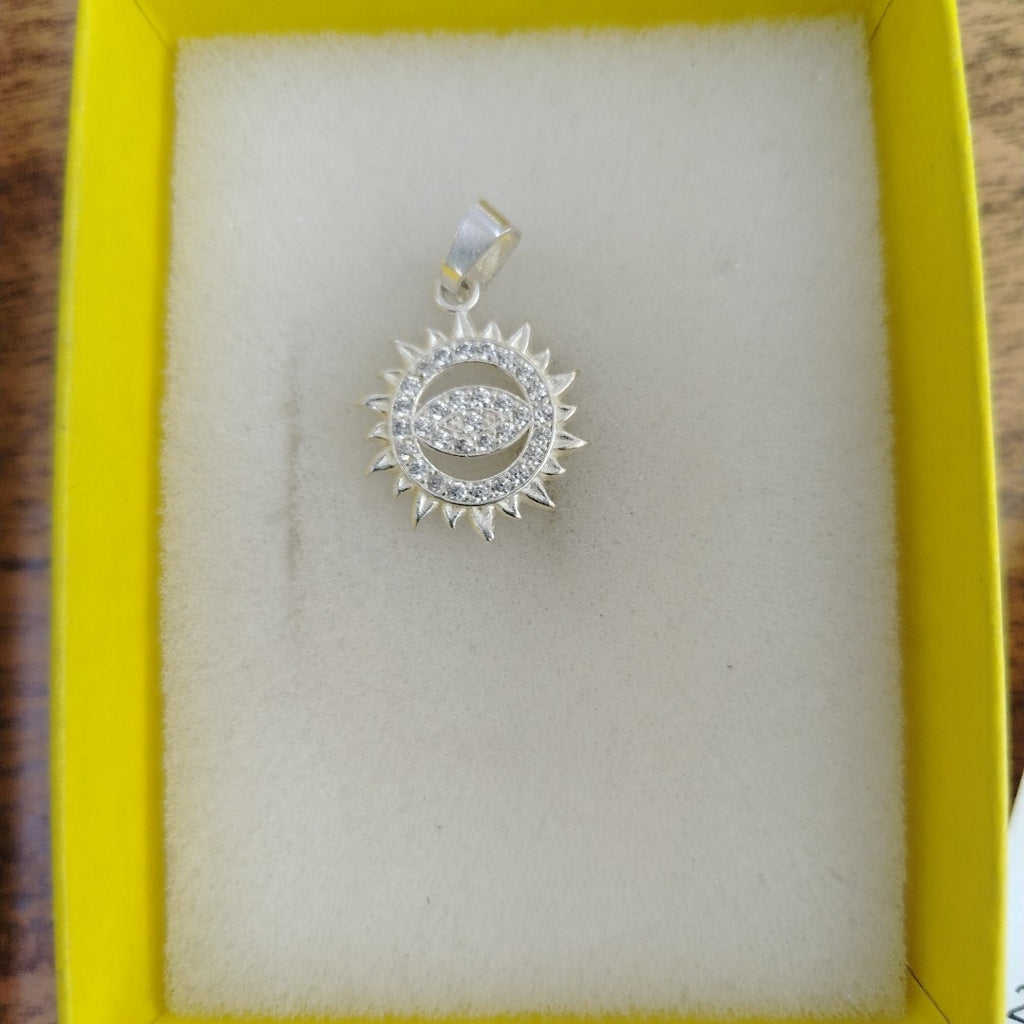 DIJE OJO MAGICO CON CIRCONIAS PLATA .925 2.1 GR (NUEVO)
