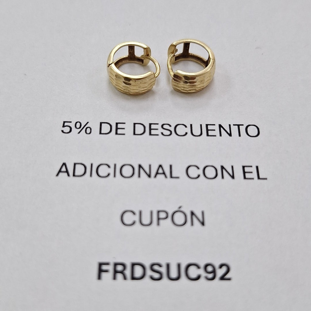 ARETES PAR ORO 14 K 1.3 GRMS (SEMINUEVO)