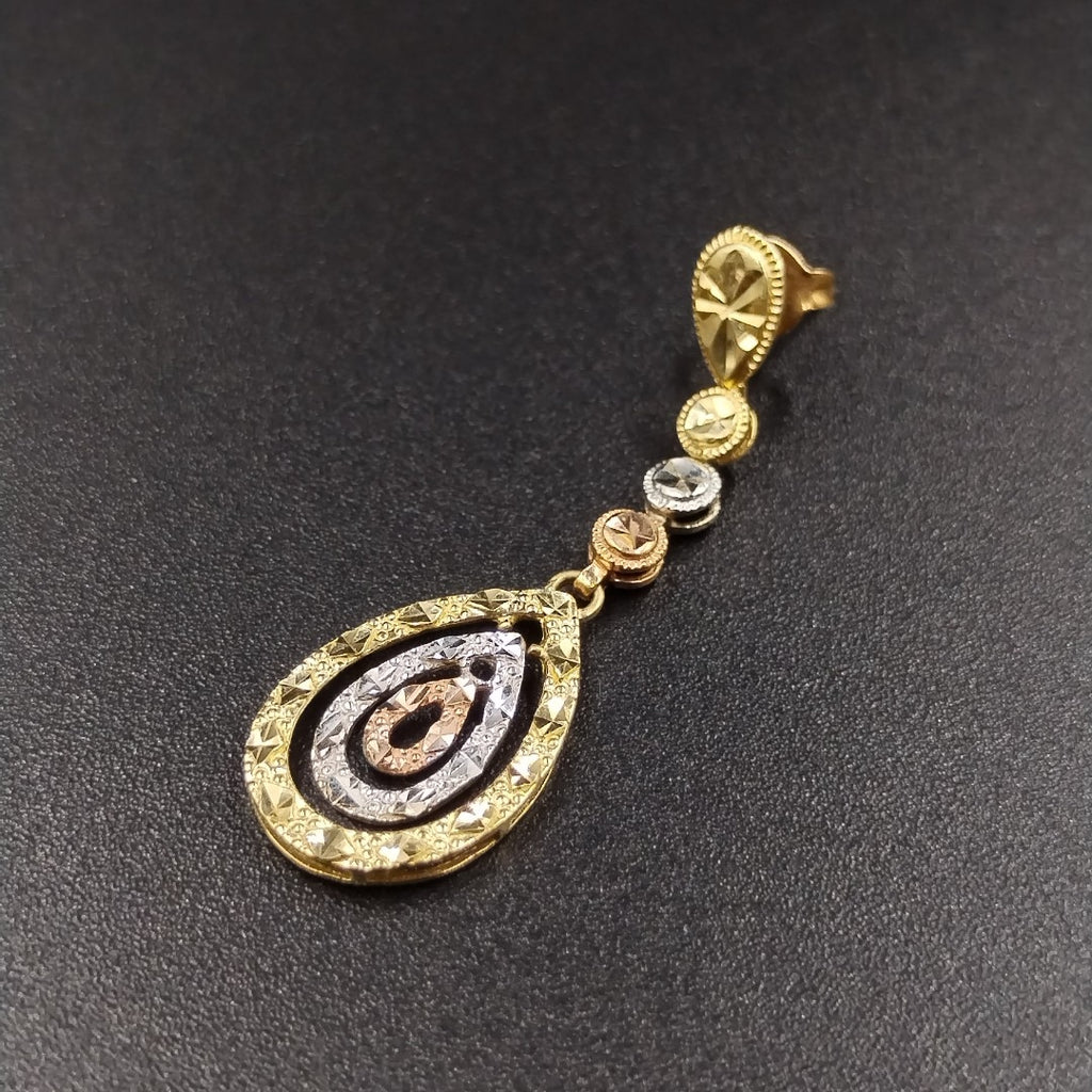 ARETES PAR ORO,ORO COMBINADO 14 K 2,70 GRMS (SEMINUEVO)