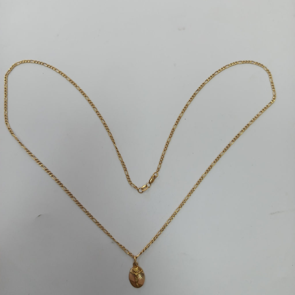 CADENA, MEDALLA RELIGIOSA ORO 18 K 5.7 GRMS (SEMINUEVO)