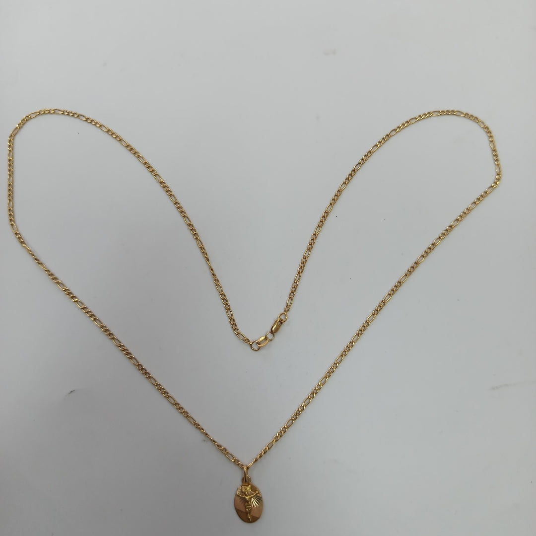 CADENA, MEDALLA RELIGIOSA ORO 18 K 5.7 GRMS (SEMINUEVO)