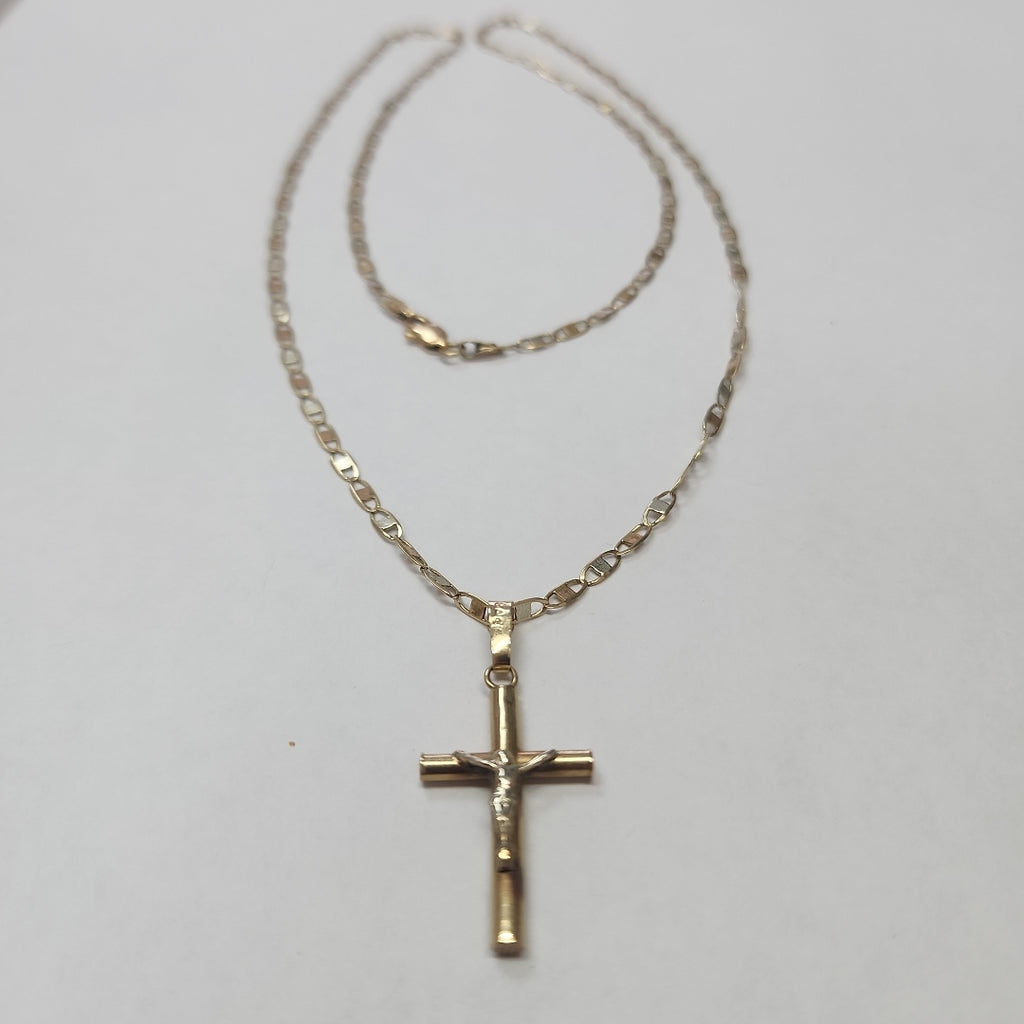 CADENA, CRUCIFIJO ORO 10 K 4.7 GRMS (SEMINUEVO)