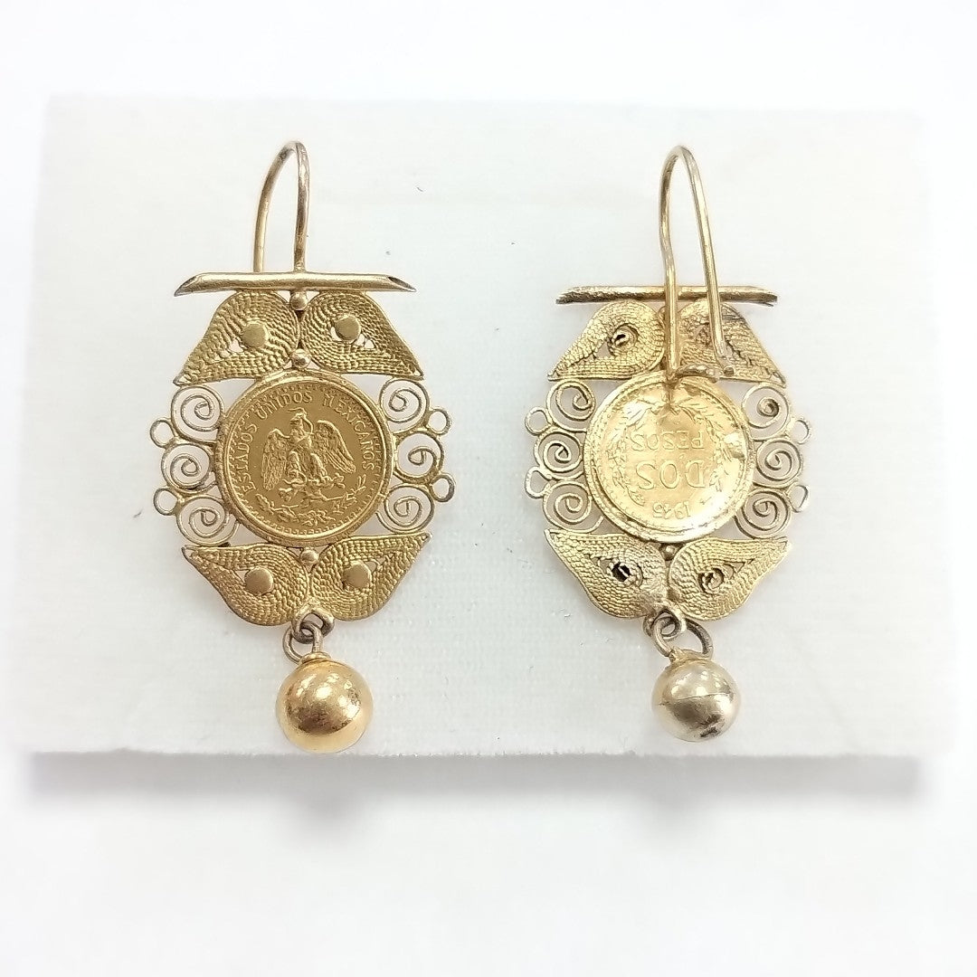 ARETES PAR ORO 21 K 3.32 GRMS (SEMINUEVO)