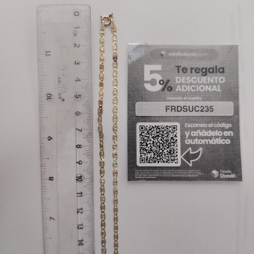 CADENA ORO, ORO COMBINADO 10 K 3.2 GRMS (SEMINUEVO)