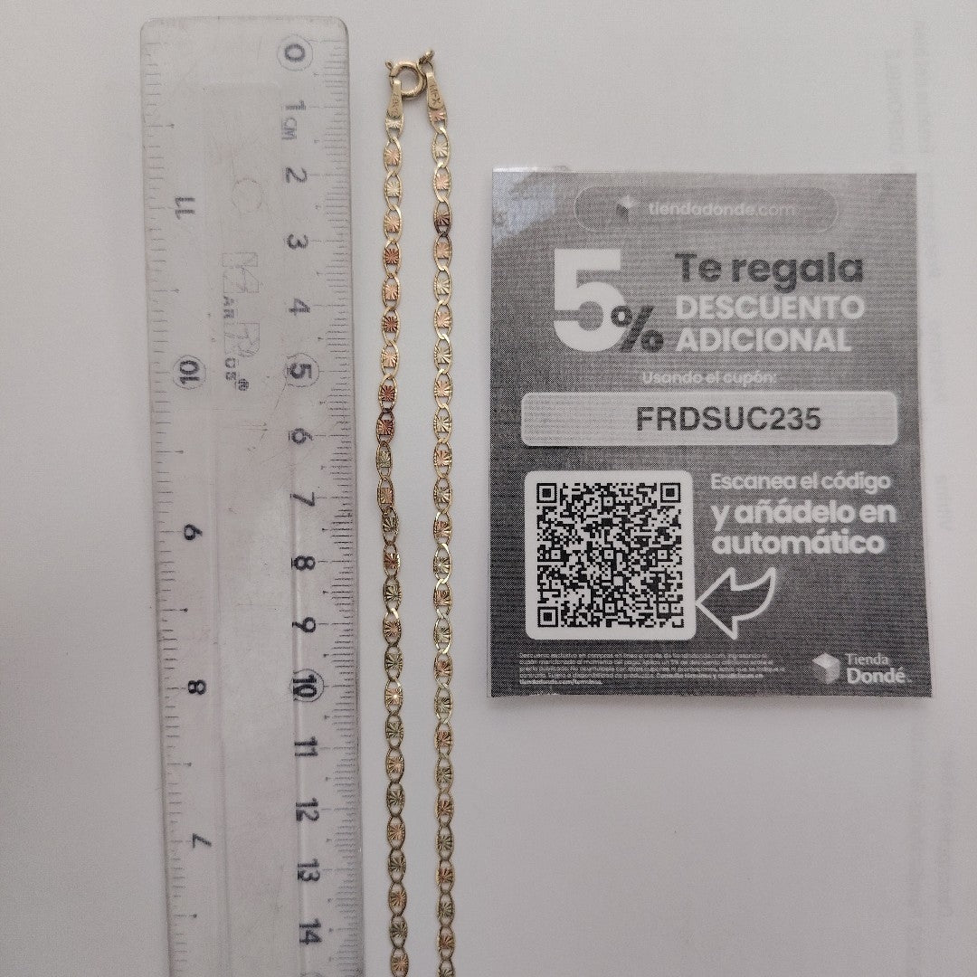 CADENA ORO, ORO COMBINADO 10 K 3.2 GRMS (SEMINUEVO)