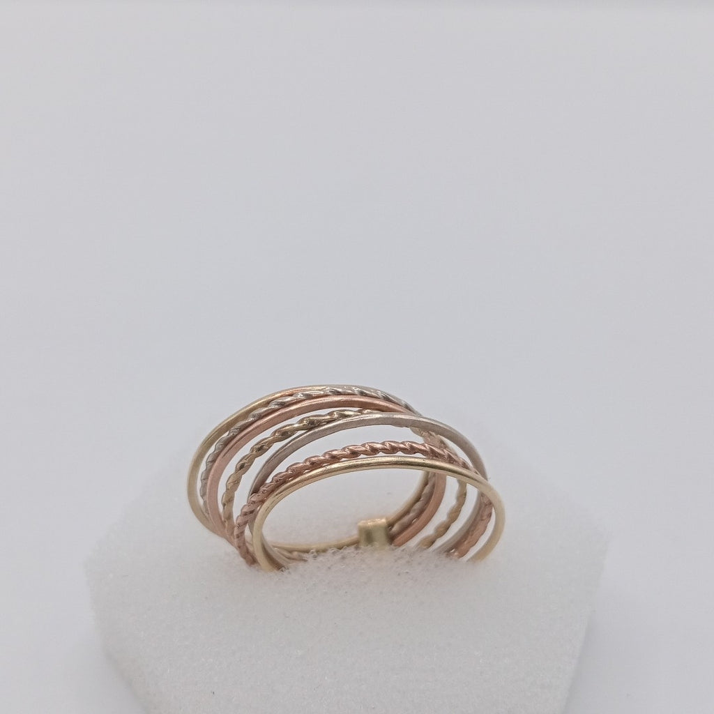 SEMANARIO DE ARGOLLAS ORO COMBINADO 14 K 3,10 GRMS (SEMINUEVO)
