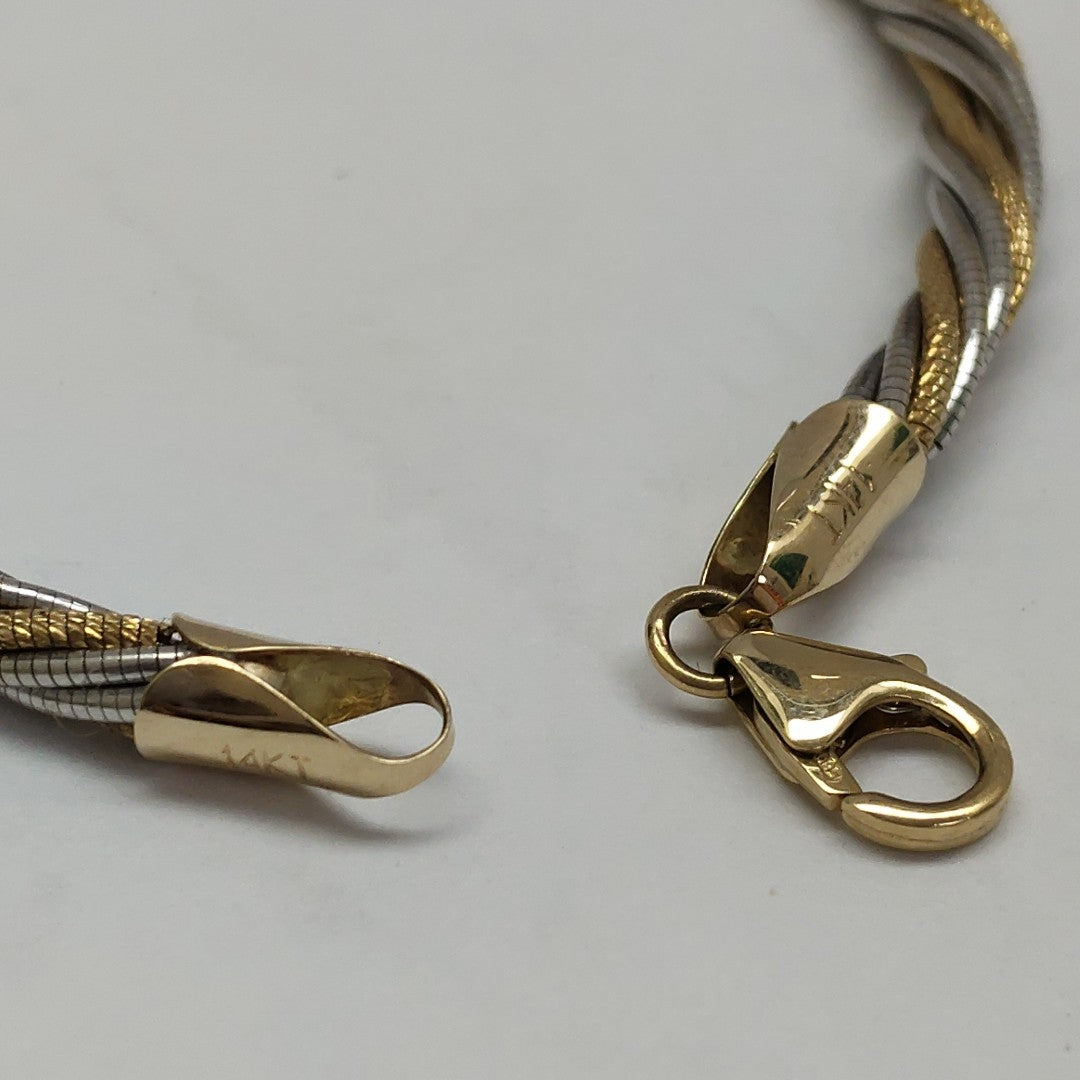 PULSERA ORO COMBINADO 14 K 9.1 GRMS (SEMINUEVO)