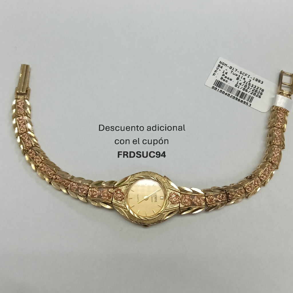 RELOJ CAJA ACERO PULSO ORO ORO 14 K 25.7 GRMS (SEMINUEVO)