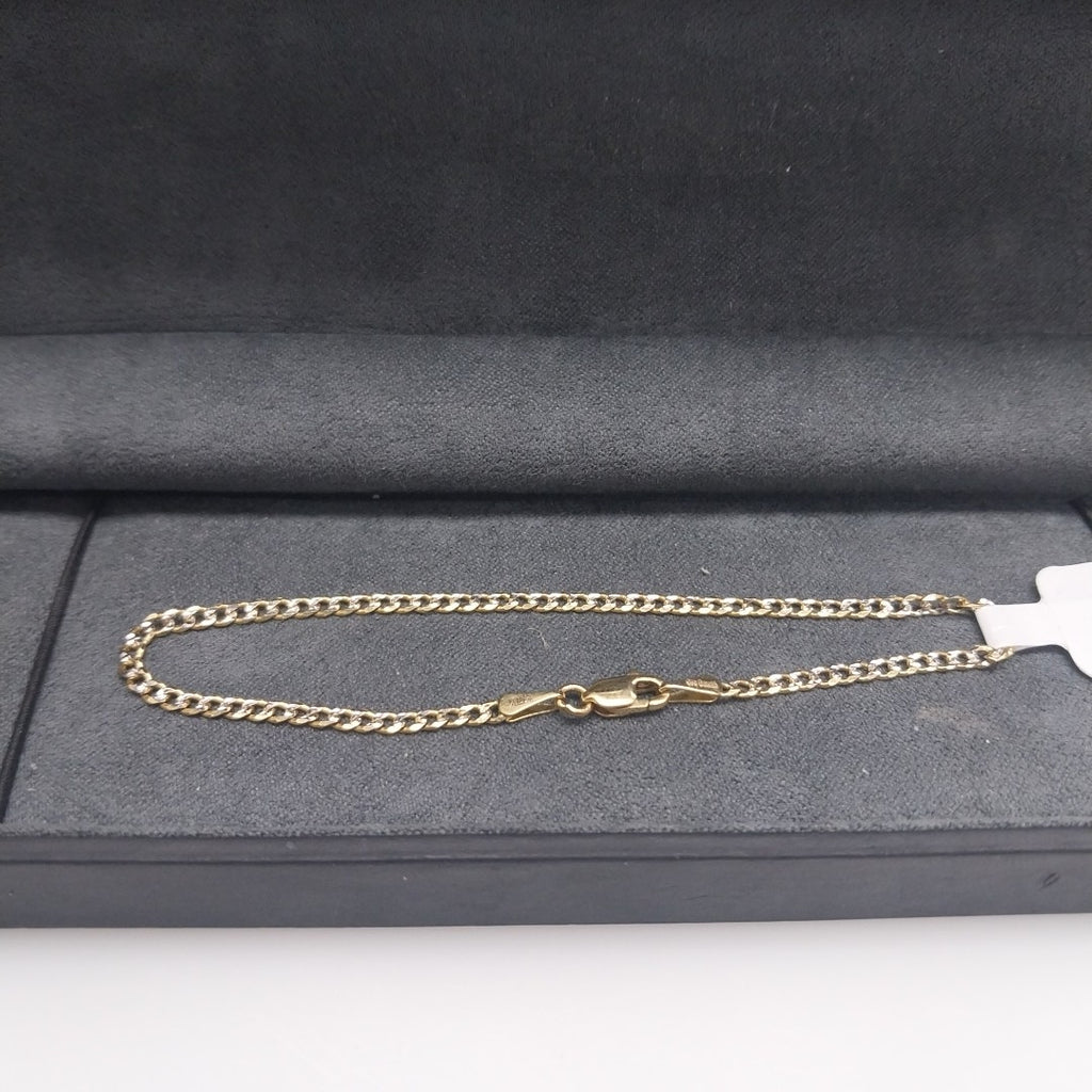 PULSERAS BARBADA DIAMANTADA ORO 14K 18 CM 2.1 GR (NUEVO)