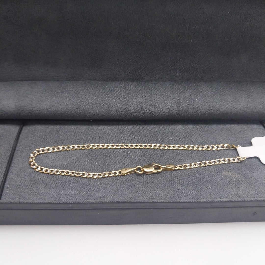 PULSERAS BARBADA DIAMANTADA ORO 14K 18 CM 2.1 GR (NUEVO)