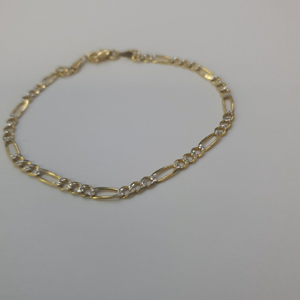 PULSERAS 3X1 DIAMANTADA ORO 14K 18 CM 3 GR (NUEVO)