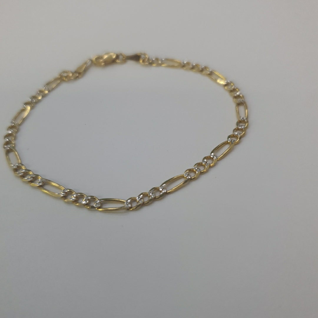 PULSERAS 3X1 DIAMANTADA ORO 14K 18 CM 3 GR (NUEVO)