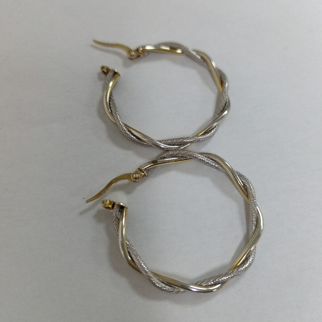 ARRACADAS PAR ORO COMBINADO 14 K 2.8 GRMS (SEMINUEVO)