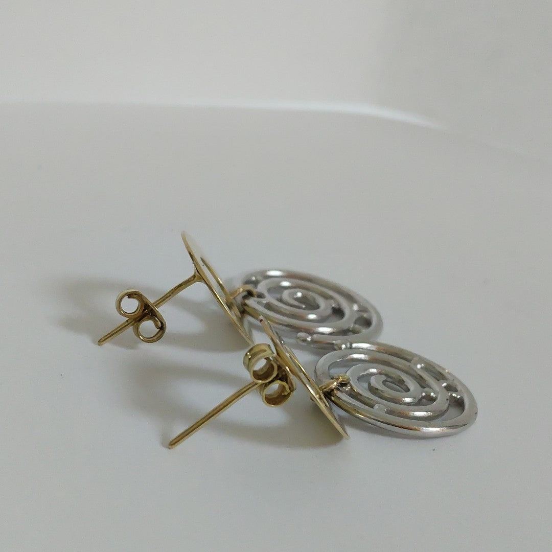 BROQUELES PAR ORO, ORO COMBINADO 14 K 6 GRMS (SEMINUEVO)