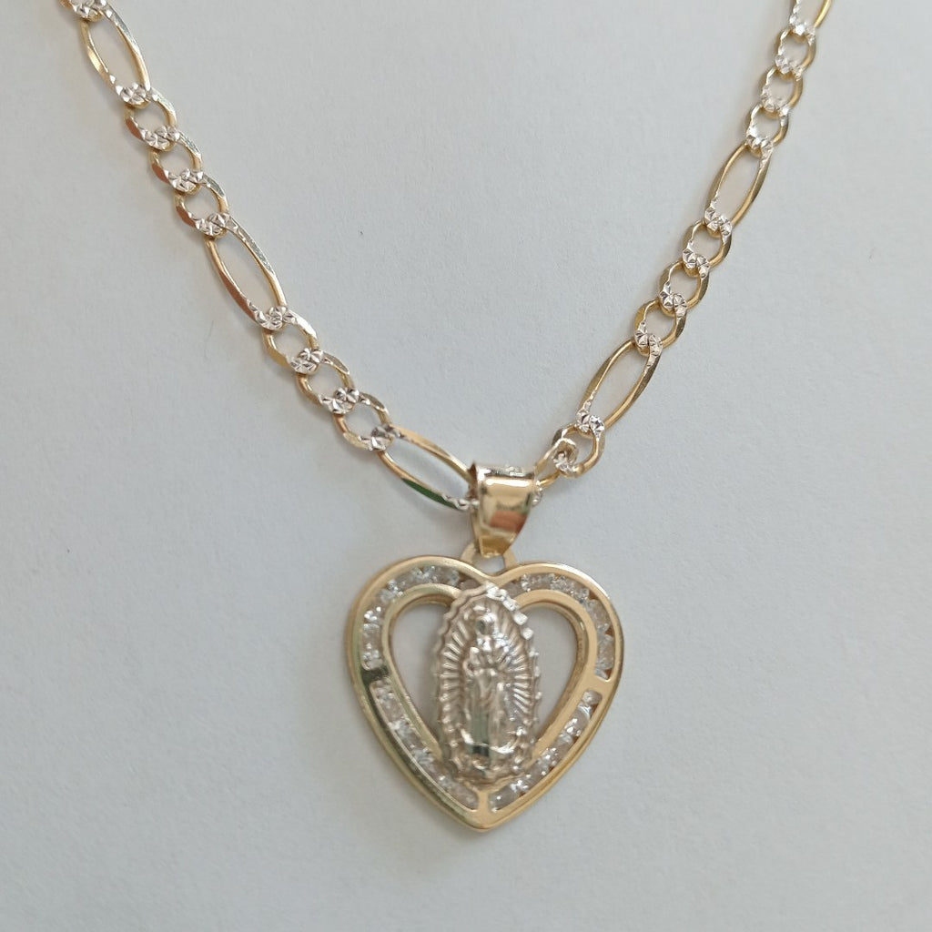 CADENA, MEDALLA RELIGIOSA ORO 10 K 7.6 GRMS (SEMINUEVO)