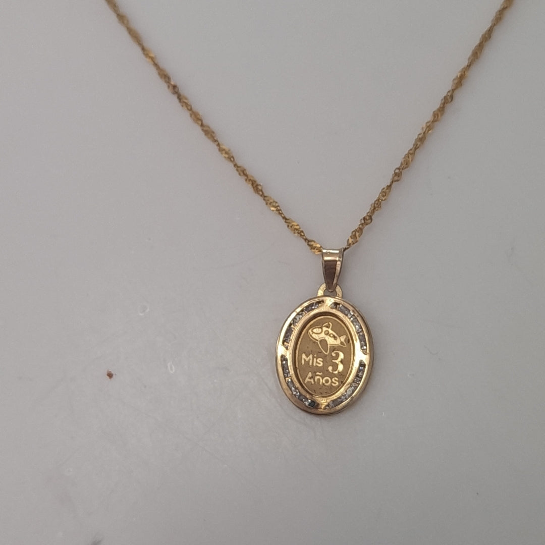 CADENA, MEDALLA RELIGIOSA ORO 10 K 1.7 GRMS (SEMINUEVO)