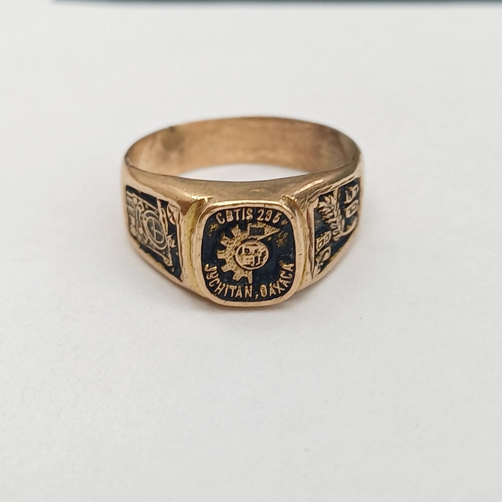 ANILLO DE GRADUACIÓN ORO 10 K 4.8 GRMS (SEMINUEVO)