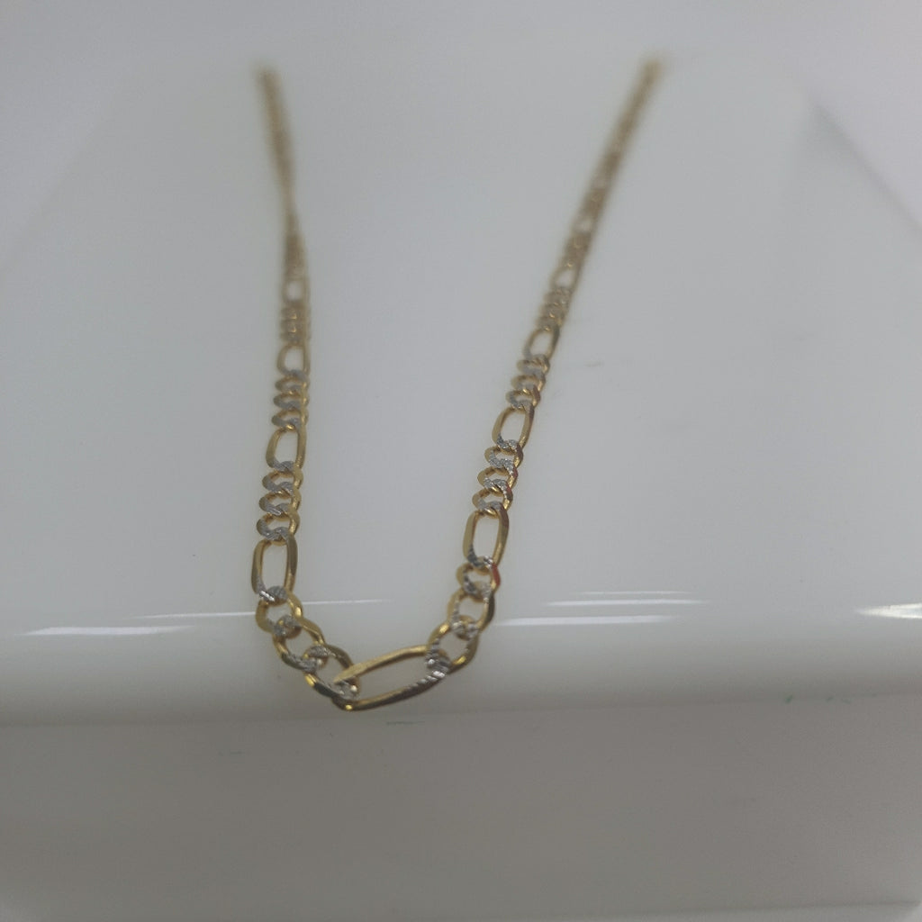CADENAS TEJIDO 3X1 DIAMANTADO ORO 10K 50 CM 6 GR (NUEVO)