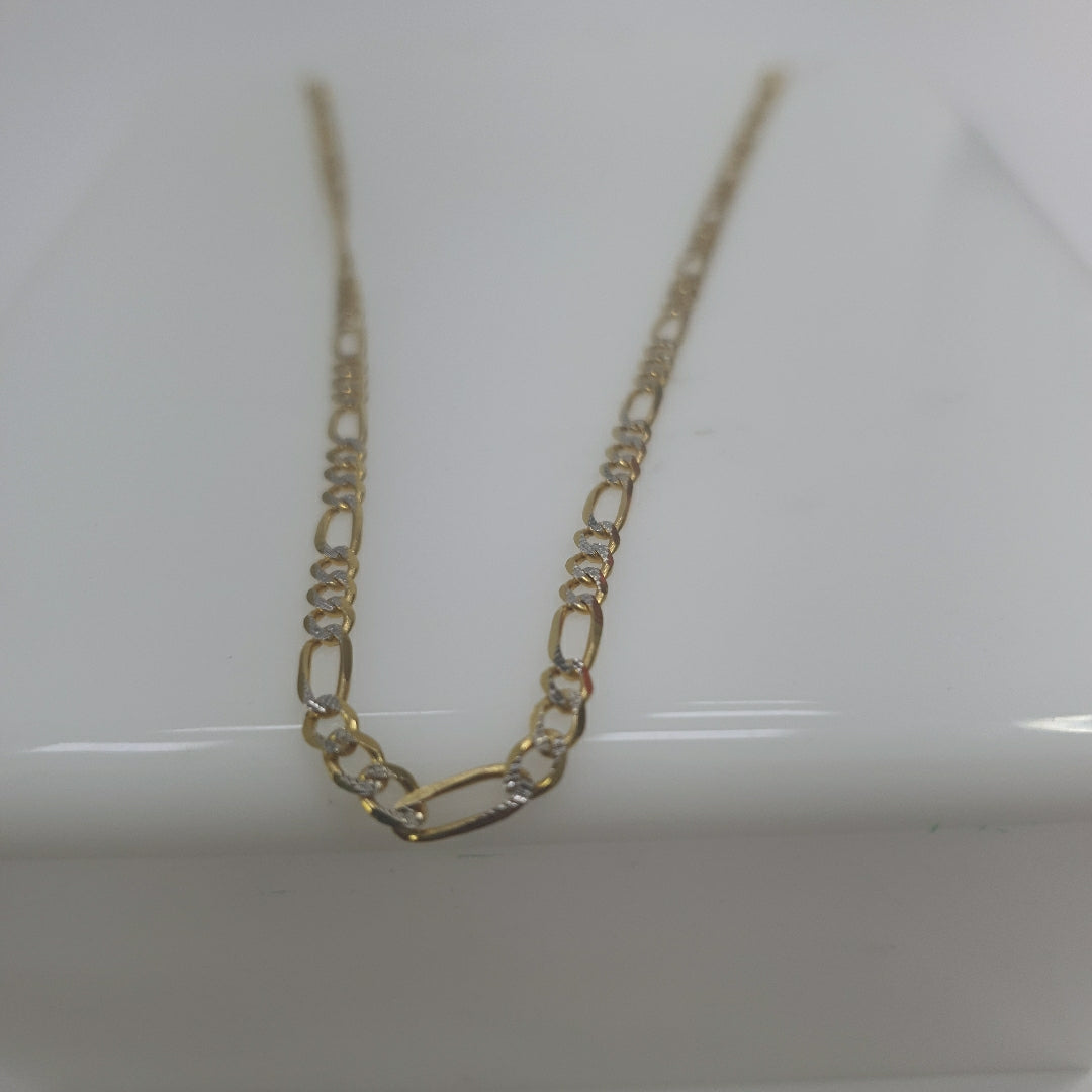 CADENAS TEJIDO 3X1 DIAMANTADO ORO 10K 50 CM 6 GR (NUEVO)
