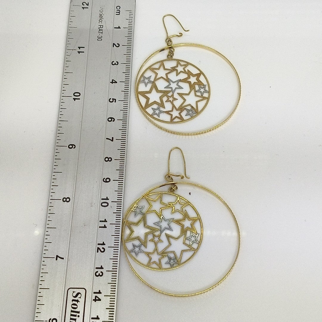 ARETES PAR ORO,ORO BLANCO 14 K 7,10 GRMS (SEMINUEVO)