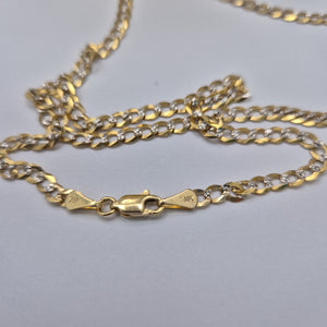 CADENAS BARBADA DIAMANTADA ORO 14K 55 CM 8.8 GR (NUEVO)