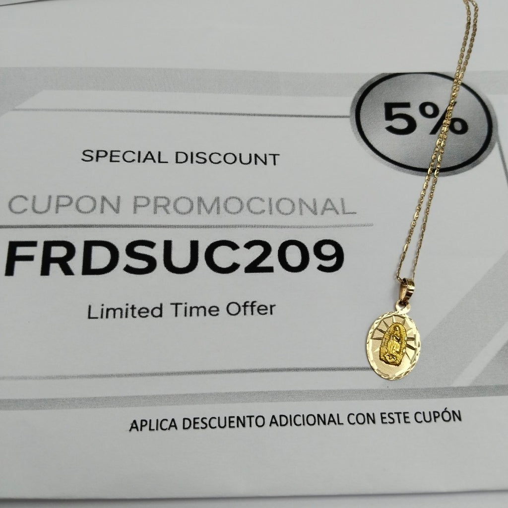 CADENA, MEDALLA RELIGIOSA ORO 10 K 3.1 GRMS (SEMINUEVO)