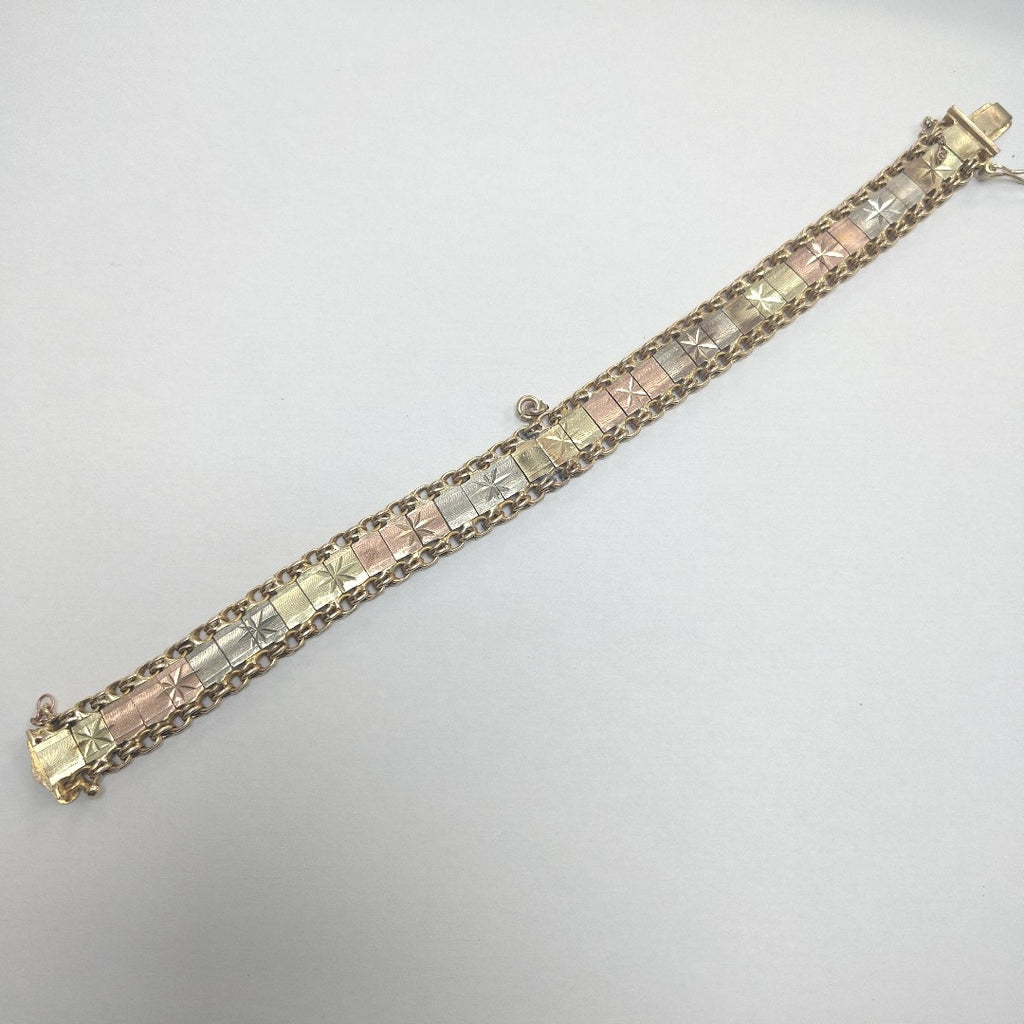 PULSERA ORO, ORO COMBINADO 10 K 27.6 GRMS (SEMINUEVO)
